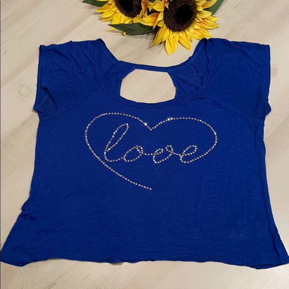 NWOT Crop Top - Love in Rhinestones - Size Medium